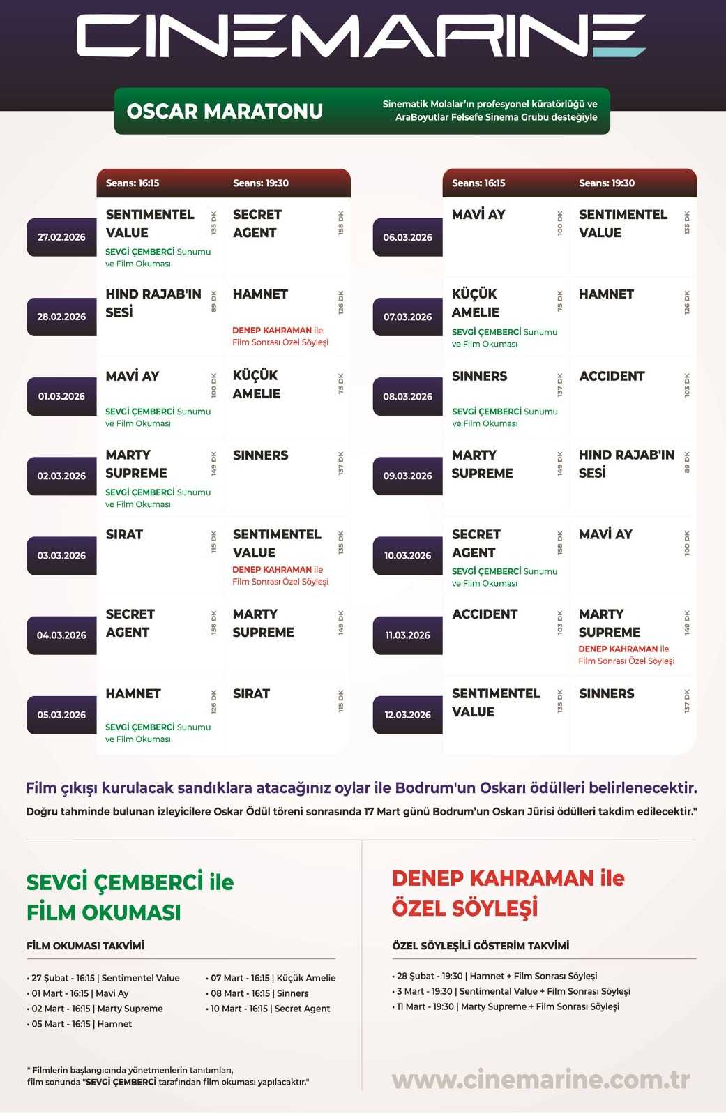 Cinemarine Oscar Maratonu